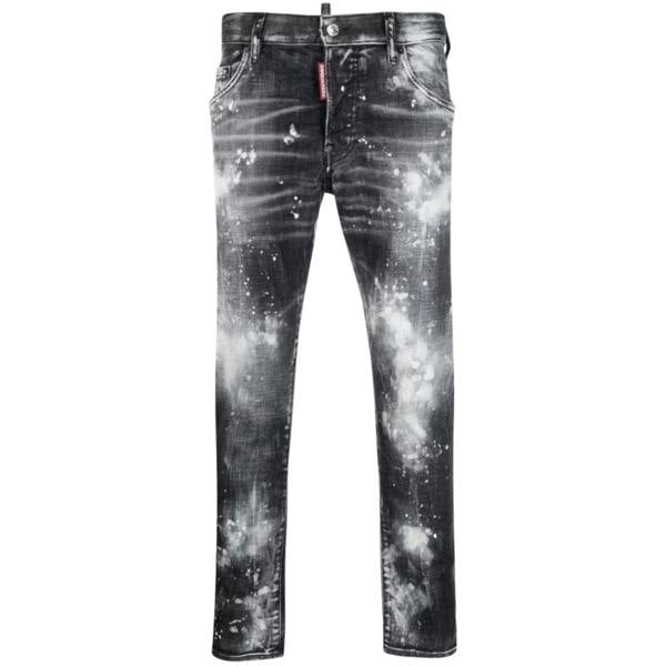 DSQUARED2 Skater Jean Paint Effect Black Denim Jeans W32