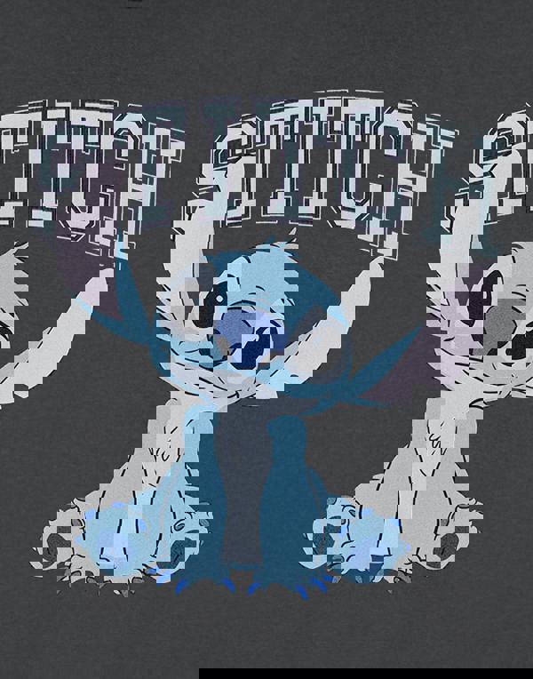 Disney Womens Grey College Crop Cropped Short Sleeved T-Shirt