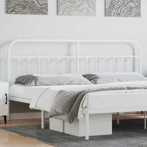 Berkfield Metal Headboard White 200 cm