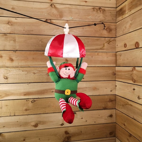 Samuel Alexander Premier Christmas Animated and Musical Kicking Leg Parachuting Elf