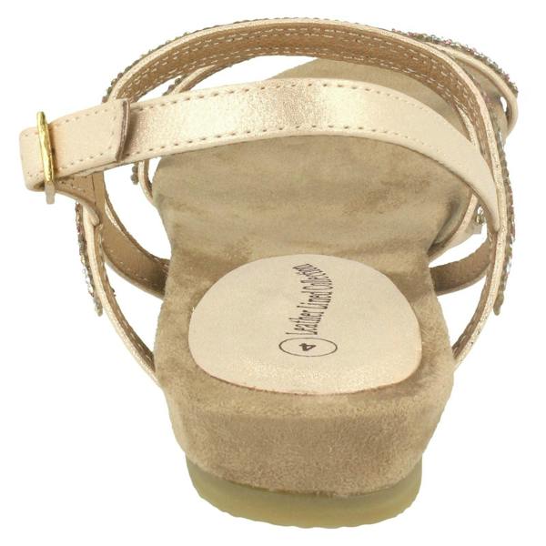 Leather Collection Ladies Leather Collection Diamante Slingback Sandals
