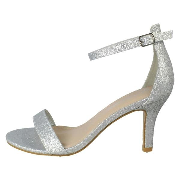 Spot On Ladies Spot On Wide Fit High Heeled Evening Sandals F12121