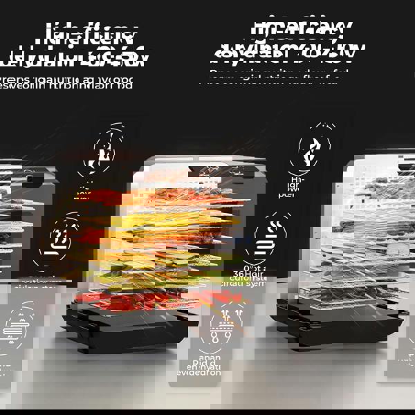 Spector Electric Food Dehydrator 6 Stainless Steel Trays Touch Control 72H Timer