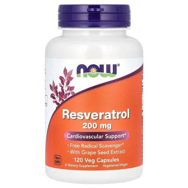NOW Foods Resveratrol, 200mg - 120 vcaps