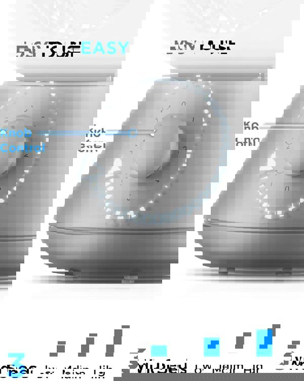 Midea MDF24JGUK 28dB Desk Air Circulator 3 Speed Settings Grey