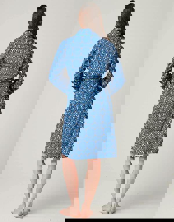 British Boxers Women's Crisp Cotton Mid-Length Dressing Gown – Marrakesh Paisley