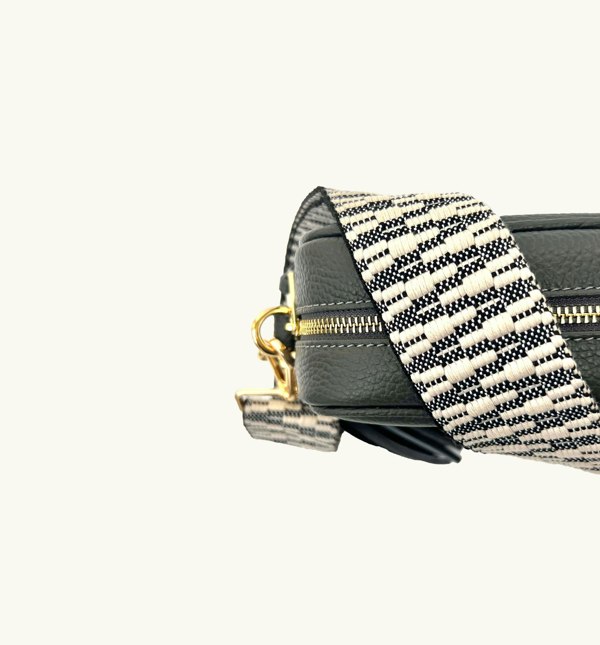 Apatchy London Dark Grey Tassel With Midnight Zigzag Strap