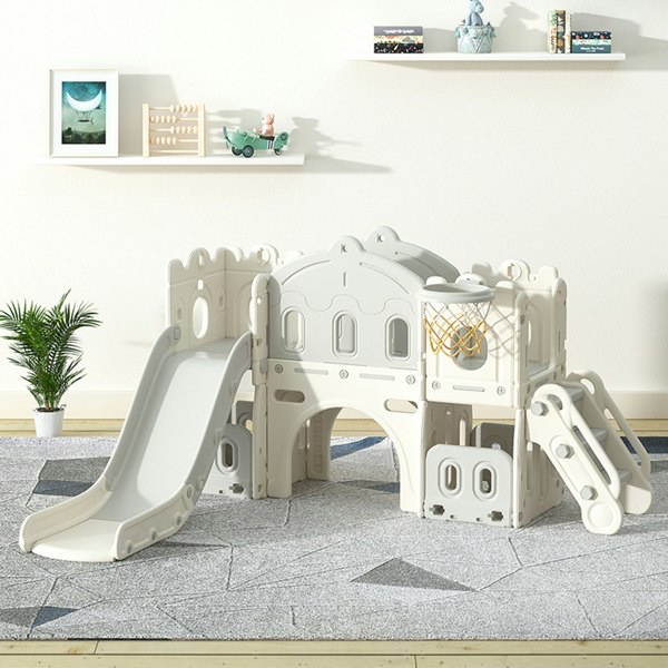 Livingandhome Eco-Friendly Castle Slide with Frame and Ball