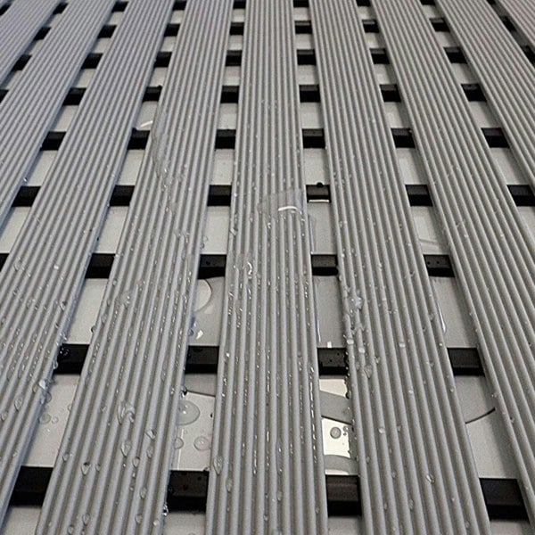 Oseasons Non-Slip Slatted Shower Mat in Grey