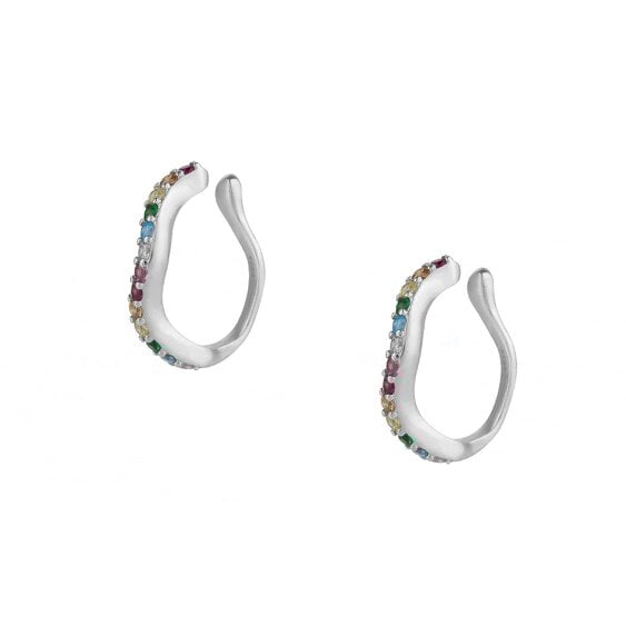 Spero London Molten Rainbow Sterling Silver Ear Cuff - Pair