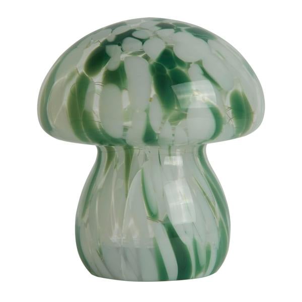 Lighting Collection Pixie LED Glass Mushroom Lamp - Green