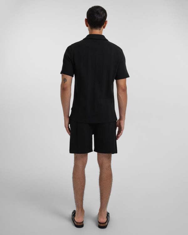 Steel & Jelly Charlton - Stripe Jacquard Waffle Short Sleeve Shirt