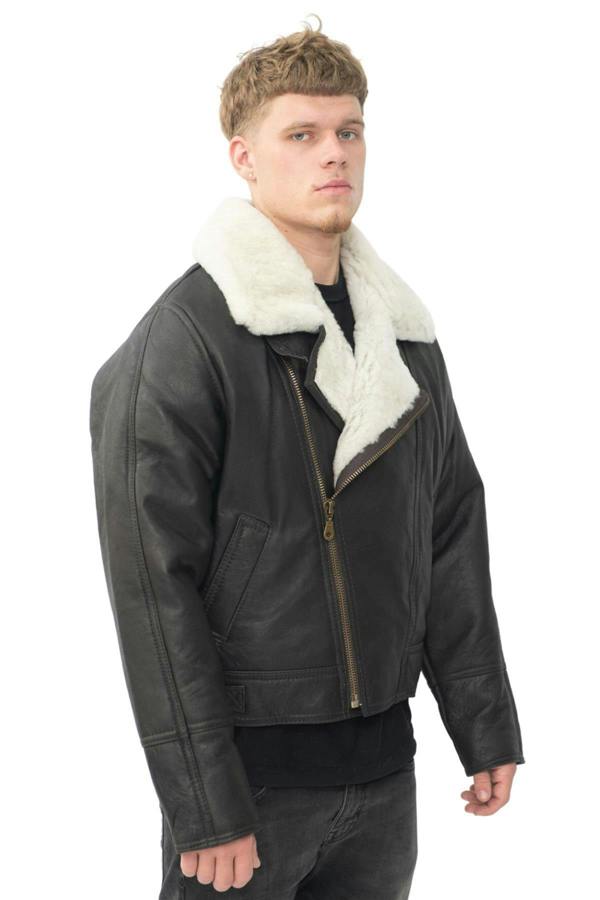Infinity Leather Mens Sheepskin Leather WW2 Bomber Jacket-Haverhill