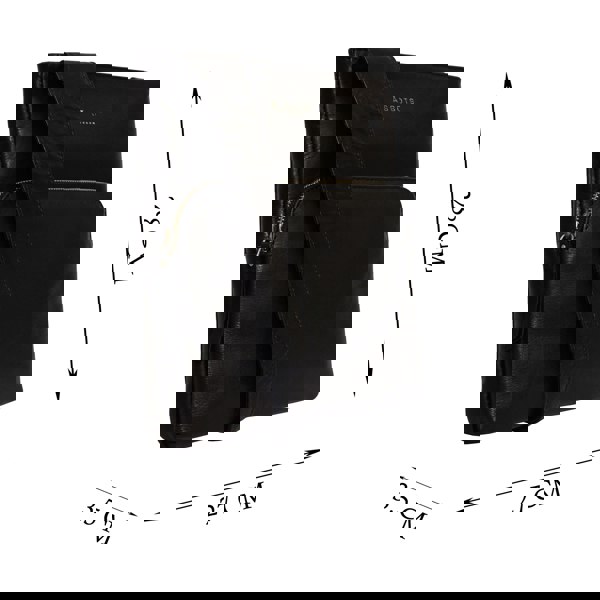 Assots London 'CANARY' Black Vintage Leather Crossbody bag