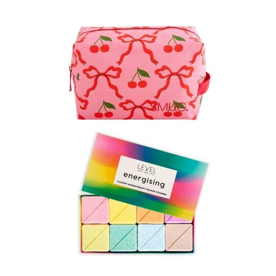 SMUG Wake-Up Wash Bag Set – Various Prints - Red Cherries