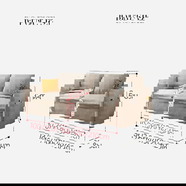 Fernandez Three Seater Sofa Bed With Storage, More Colours-Weilai Concept-Weilai Concept