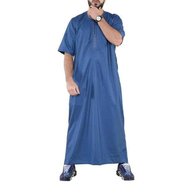 Infinity Leather Mens Thobe Jubba Islamic Arab Moroccan Saudi Zipped Kaftan Arab Robe