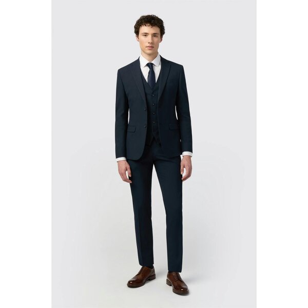 Limehaus Skinny Fit Navy Stretch Jacket