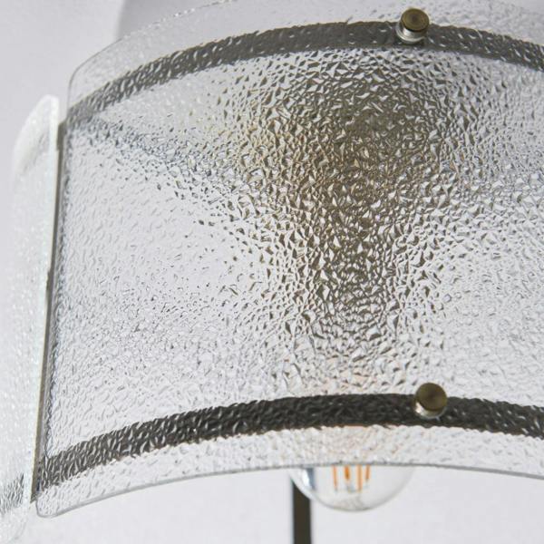 Pagazzi Lighting Traynor Clear And Antique Brass Flush Ceiling Light