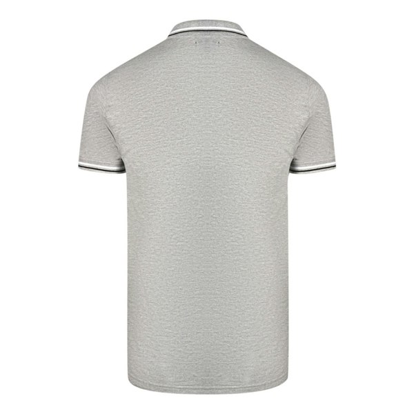 Cavalli Class Twinned Tipped Collar Black Logo Polo Shirt - Grey