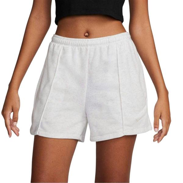 Nike Womens/Ladies Fleece Elasticated Waist Relaxed Fit Sweat Shorts - Grey Marl - 