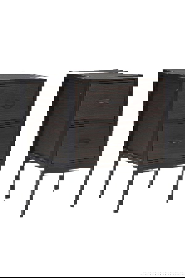 Living and Home 2 Drawers Retro Style Wooden Bedside Cabinet