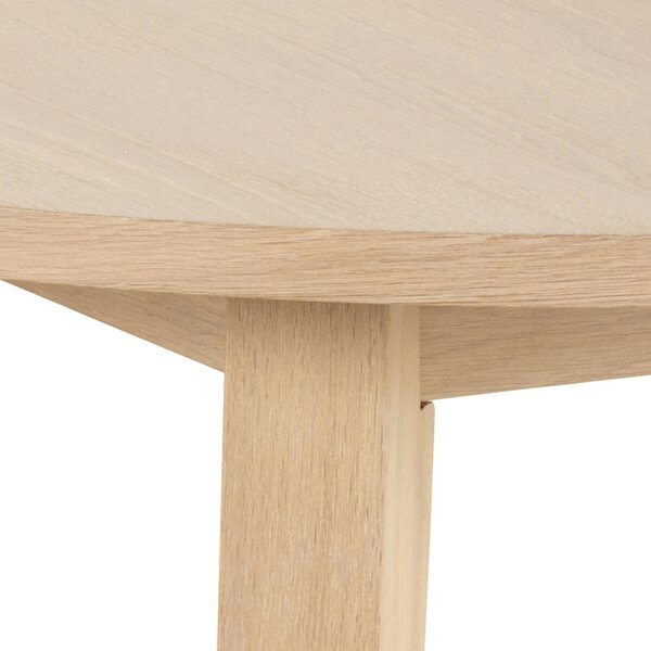 Wyld Haus Jyvaskyla 120cm White Oak Wood Round Extendable Dining Table