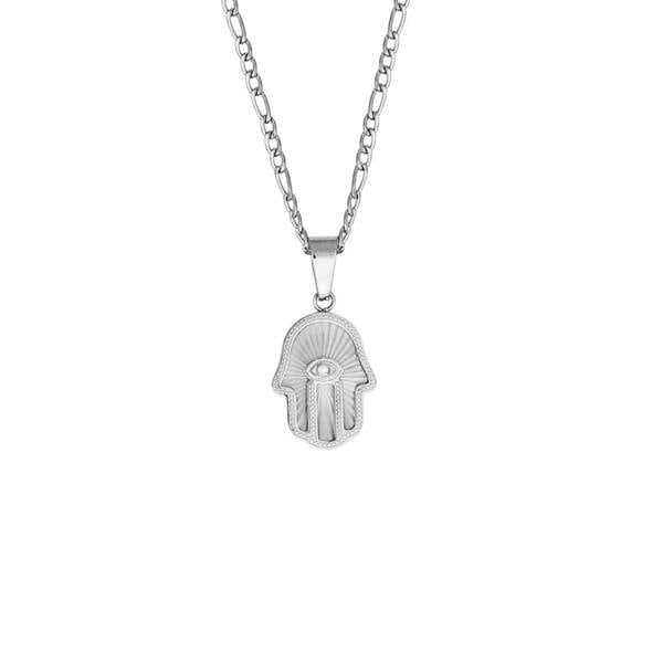 Say It With Hamsa Hand Necklace - Silver