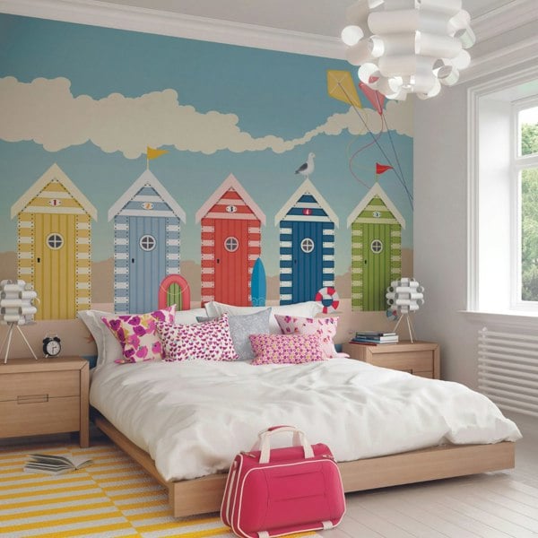 Origin Murals Beach Huts Wall Mural