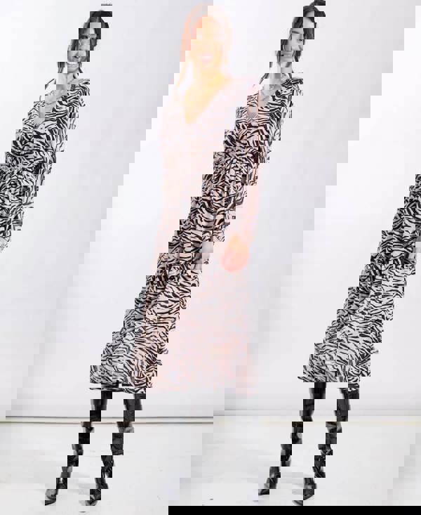 Mono animal midi dress