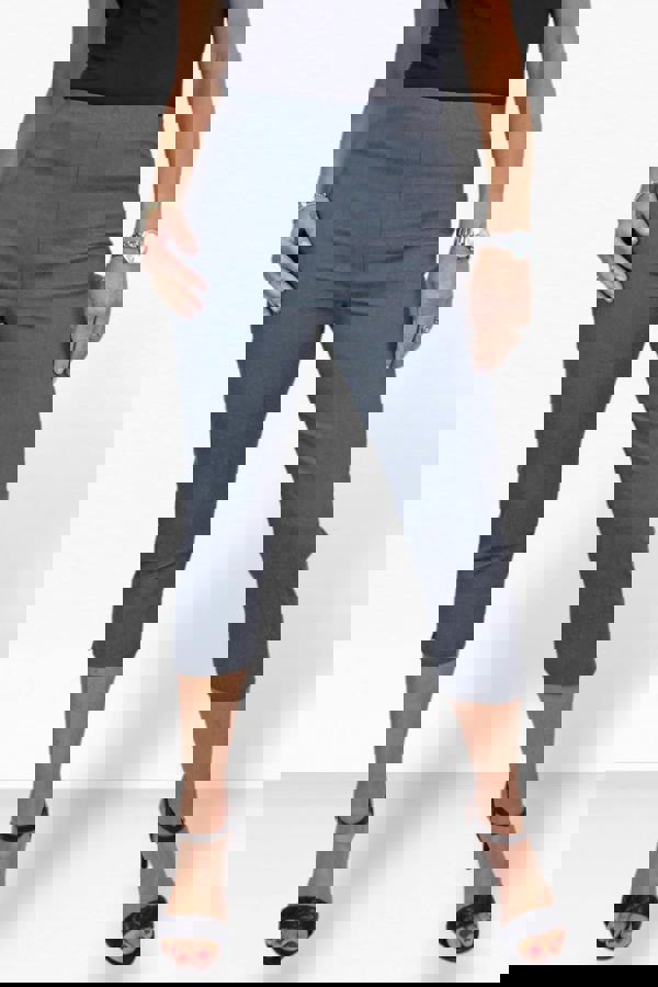 Paulo Due Women's Slim Leg Elastic Waist Cropped Trousers