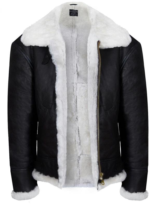 Infinity Leather Men's Pilot B3 Flying Shearling Sheepskin WWII Bomber Aviator Jacket