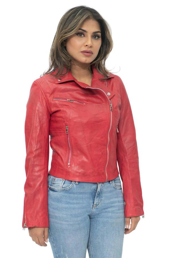 Infinity Leather Womens Leather Biker Jacket-Zanzibar