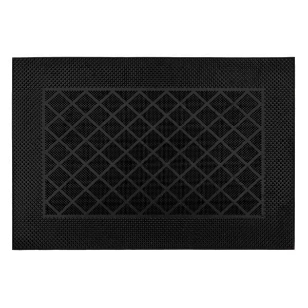 JVL Harlequin Scraper Rubber Pin Doormat, 40x60cm, Black