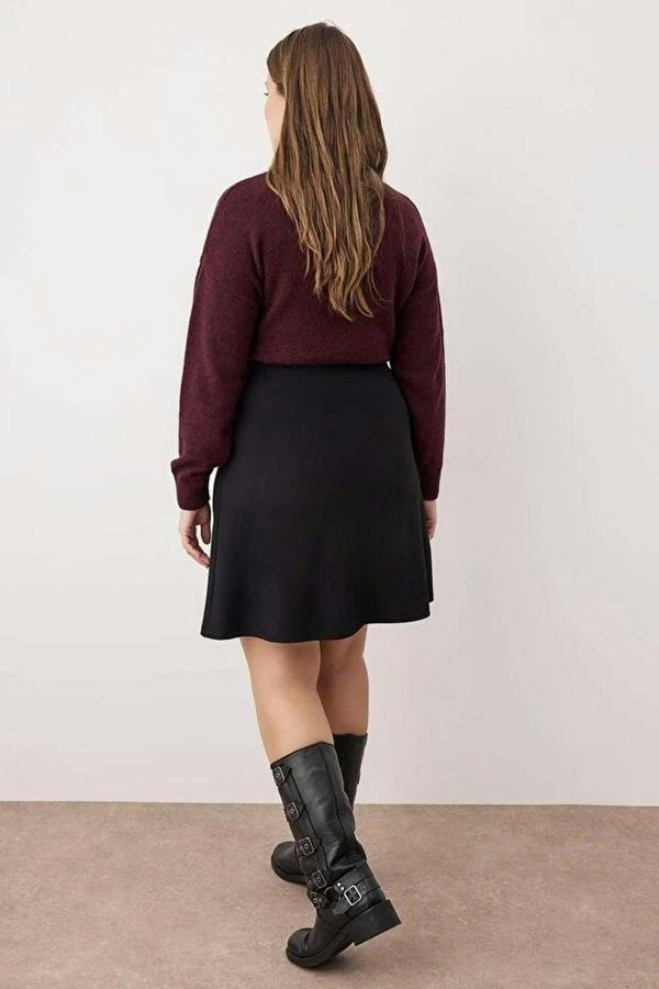 WOVCOR Short Knitted Plus Size Skirt