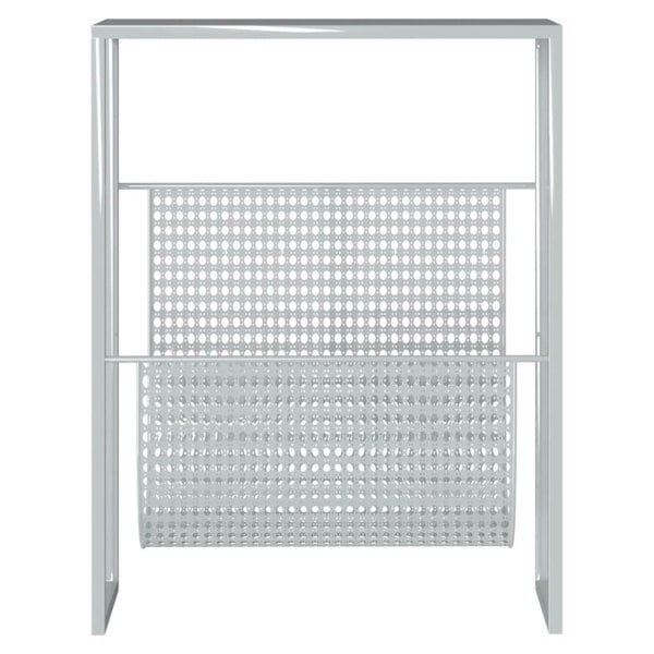 Berkfield Magazine Rack Silver 35x15x45 cm Steel