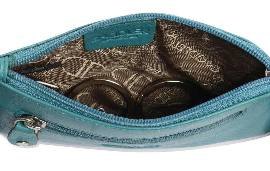 SADDLER Compact Leather Coin & Card Purse "Ellie" – Handmade by Saddler | RFID Protected & Gift Boxed | With Front Zip Pocket & Key Holder