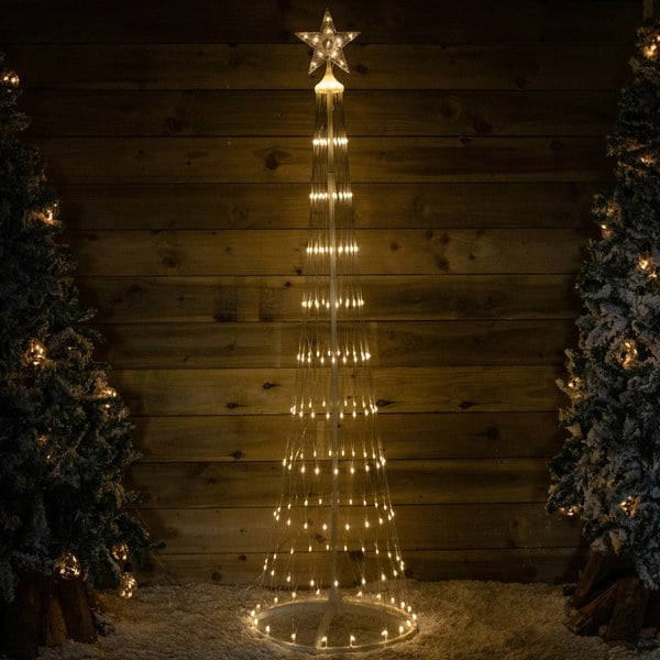 Samuel Alexander 2.5m Light up Christmas Cone Tree with 320 Warm White LEDs and Timer Function