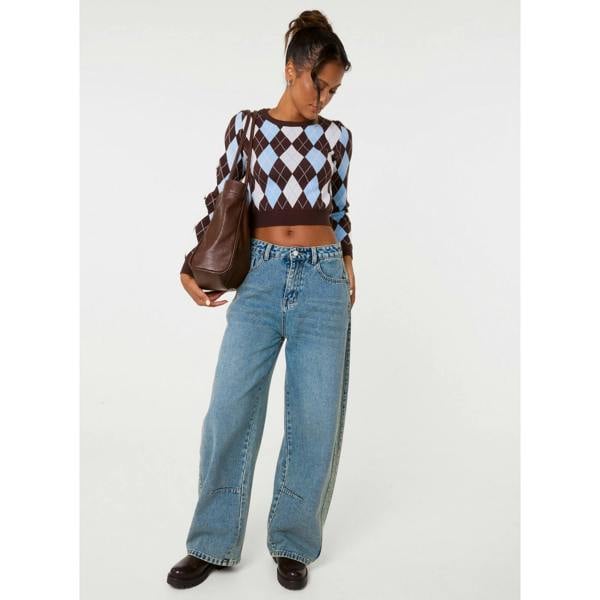 Pink Vanilla Argyle Diamond Check Jumper