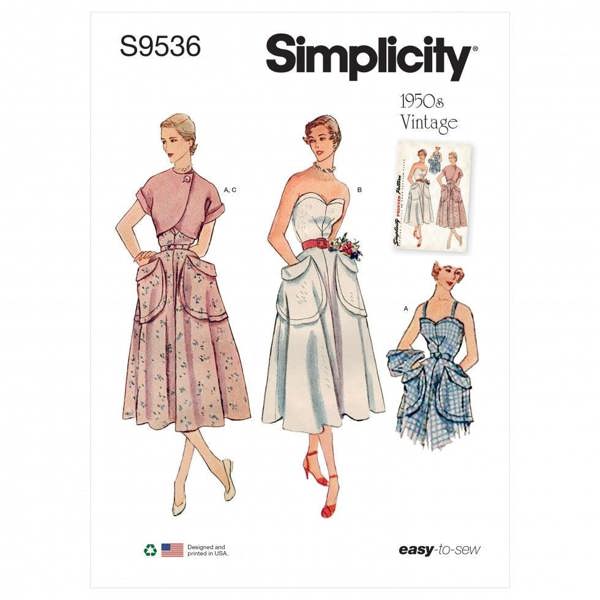 Simplicity Sewing Pattern 9536, Dresses, Jackets, Vintage Style for Women, H5 (6-8-10-12-14) - Easy