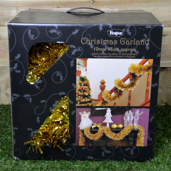 Samuel Alexander 10m (33ft) x 15cm Luxury Chunky Cut Tinsel Garland Christmas Tree Decoration - Gold