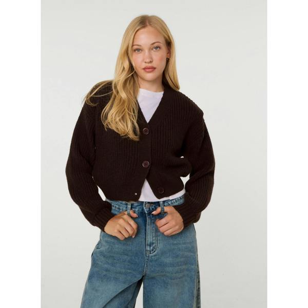 Pink Vanilla Cropped Button Cardigan