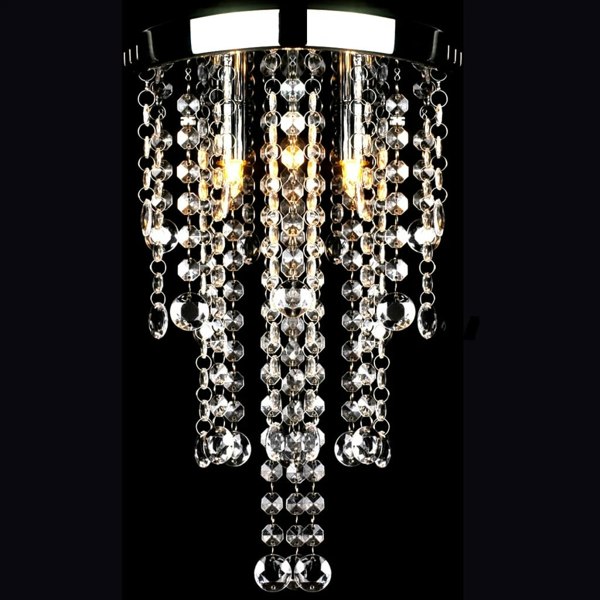 Berkfield White Metal Ceiling Lamp with Crystal Beads