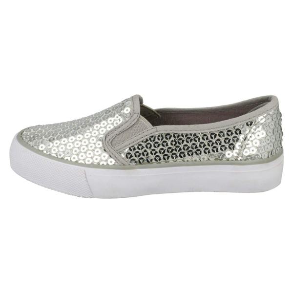 Spot On Girls Spot On Flat Casual Slip On Sequined Shoes