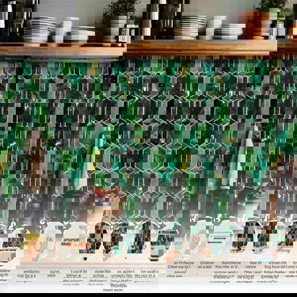 Green Hexagon Honeycomb 3D Sticker Tile 12 x 12 inches / 30.5 x 30.5 cm - 6pcs in a pack