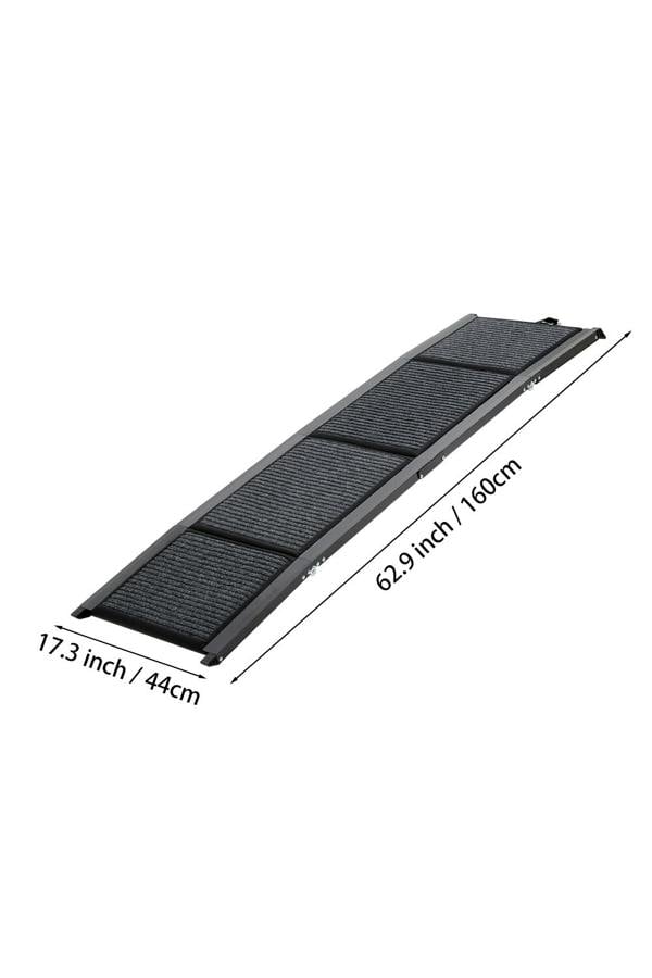 Living and Home 160x44cm Outdoor Foldable Metal Dog Ramp Non-slip Step Pet Ladder for Car