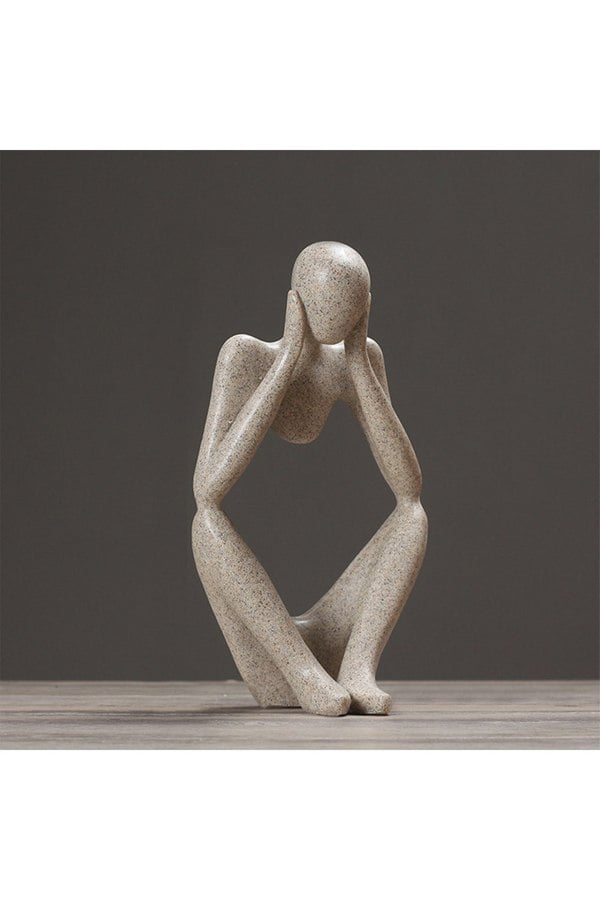 Living and Home Art Abstract Meditator Statue Tabletop Woman Figurine