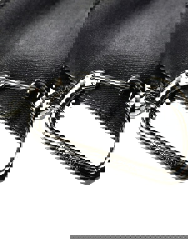 Dolce & Gabbana Black Nylon Keychain with Carabiner Clip