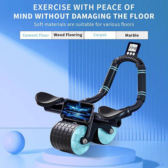 Dragodirect Abs Exercise Roller Wheel With Timer Automatic Rebound Elbow