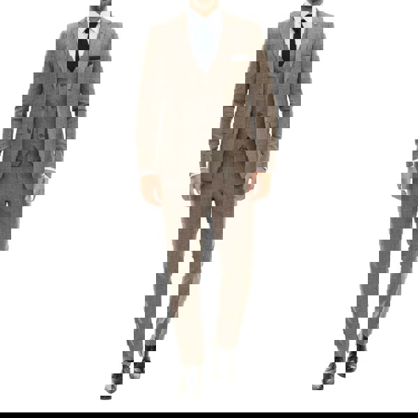 TruClothing IM33 - Men's 3 Piece Brown Tailored Fit Suit